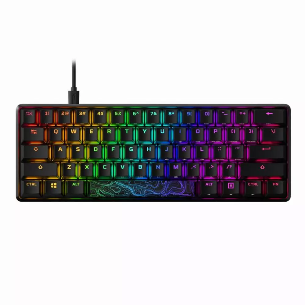 Геймърскa механична клавиатура HyperX Alloy Origins 60, HyperX Aqua суичове, Черен