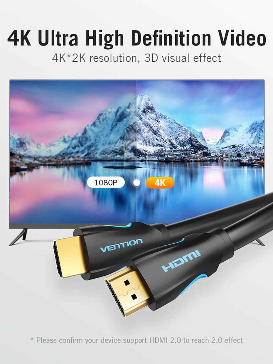 Vention cable Cable HDMI 2.0 15.0m - 4K/60Hz Black - VAA-M02-B1500