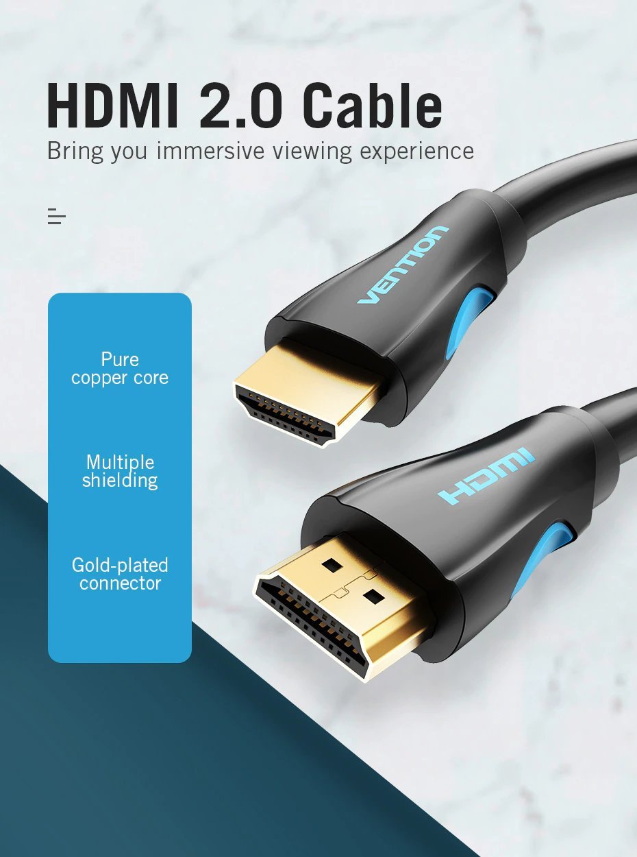 Vention cable Cable HDMI 2.0 15.0m - 4K/60Hz Black - VAA-M02-B1500