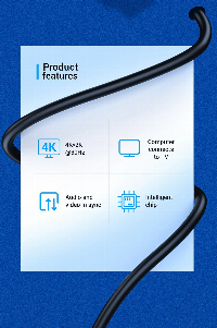 Vention кабел Cable DisplayPort to HDMI 3.0m - 4K, Gold Plated - HAGBI