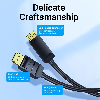 Vention кабел Cable DisplayPort to HDMI 1.5m - 4K, Gold Plated - HAGBG