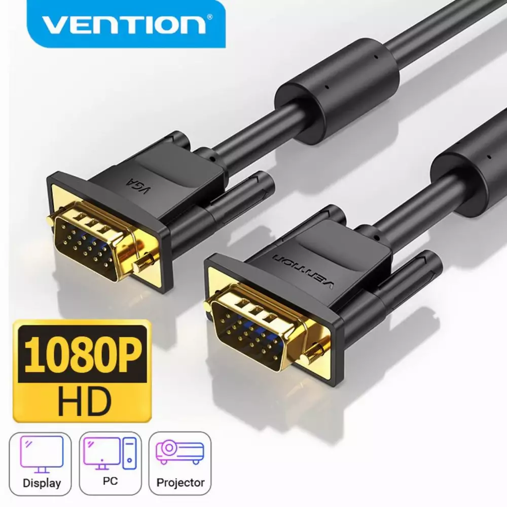 Vention Monitor Cable Cable VGA HD15 M / M 1.0m Gold Plated, 2 Ferrites - DAEBF