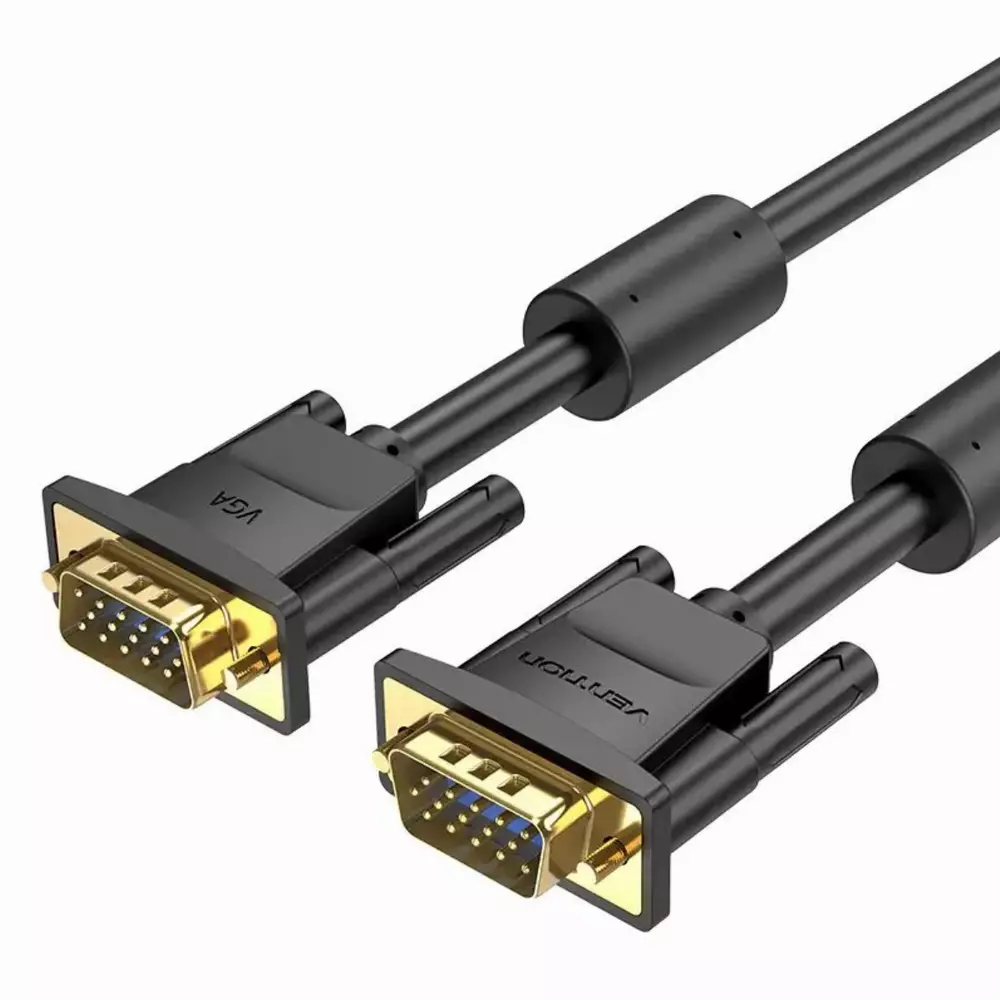 Vention Кабел за монитор Cable VGA HD15 M / M 1.0m Gold Plated, 2 Ferrites - DAEBF