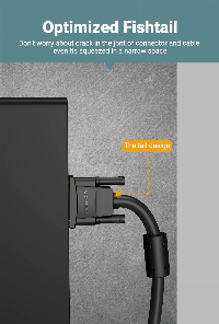 Vention Кабел за монитор Cable VGA HD15 M / M 1.0m Gold Plated, 2 Ferrites - DAEBF