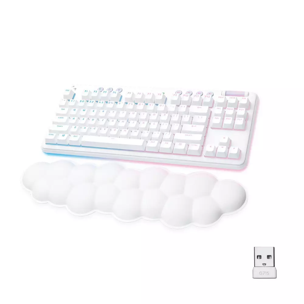 Геймърска механична клавиатура Logitech G G715 TKL Wireless Linear RGB US Layout White - 