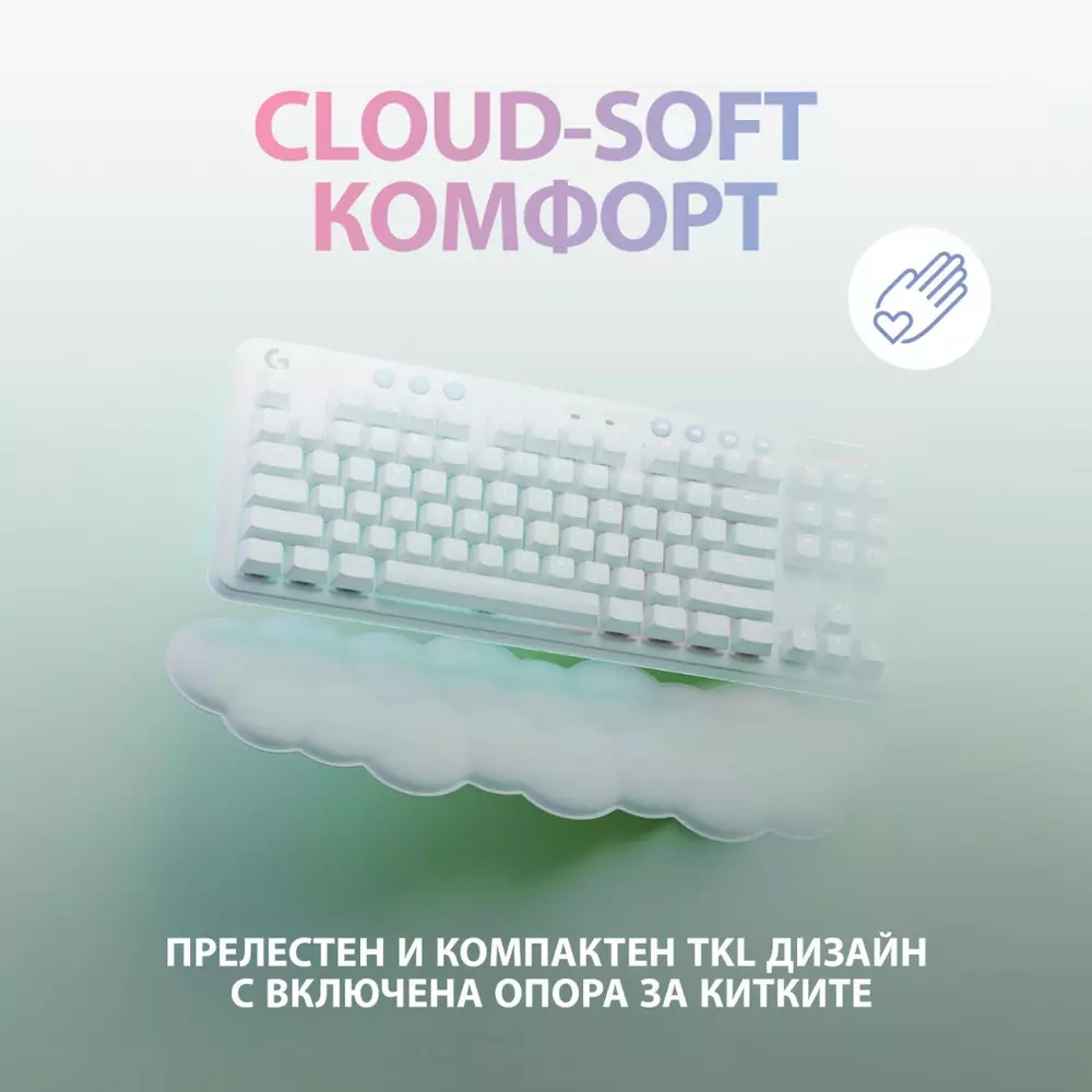 Геймърска механична клавиатура Logitech G G715 TKL Wireless Linear RGB US Layout White - 