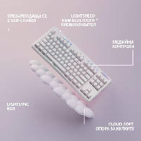 Геймърска механична клавиатура Logitech G G715 TKL Wireless Linear RGB US Layout White - 