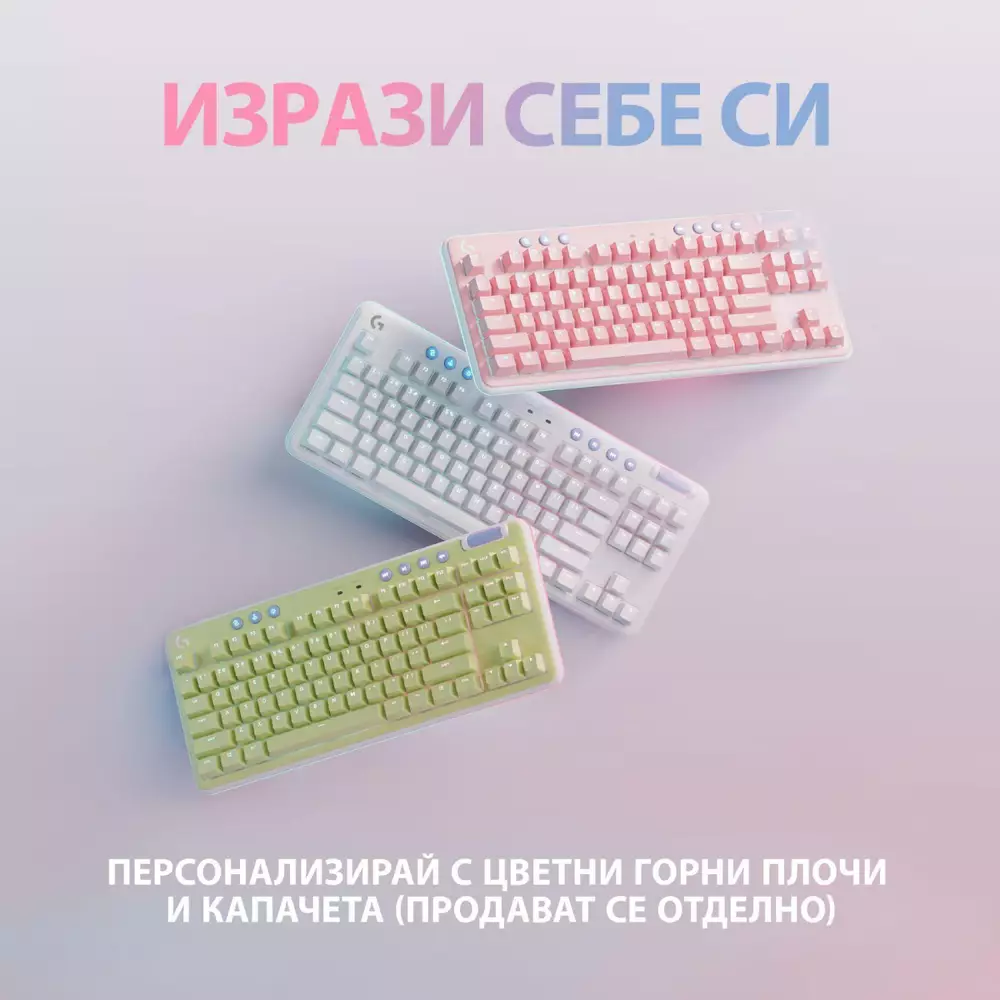 Геймърска механична клавиатура Logitech G G715 TKL Wireless Linear RGB US Layout White - 