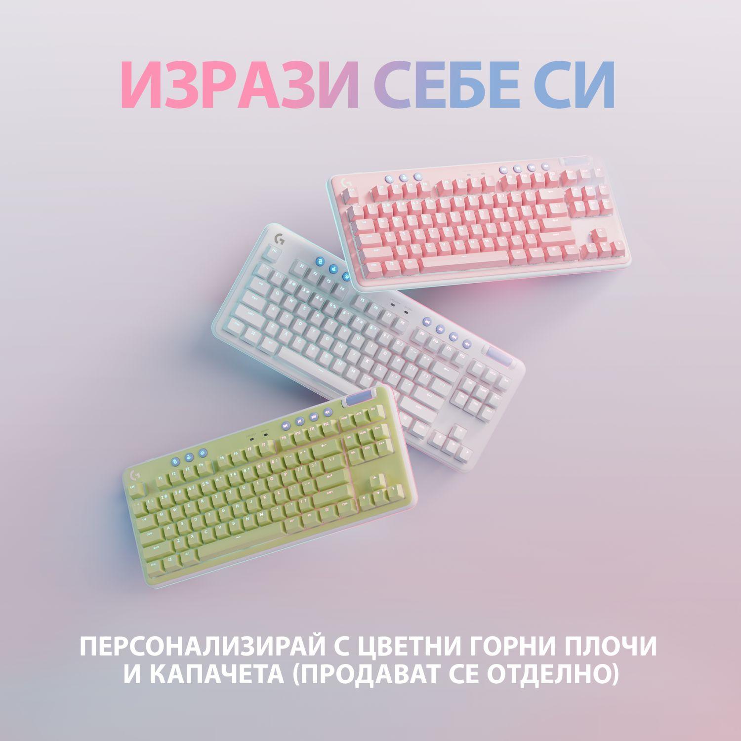 Геймърска механична клавиатура Logitech G G715 TKL Wireless Tactile RGB US Layout White - 920-010465