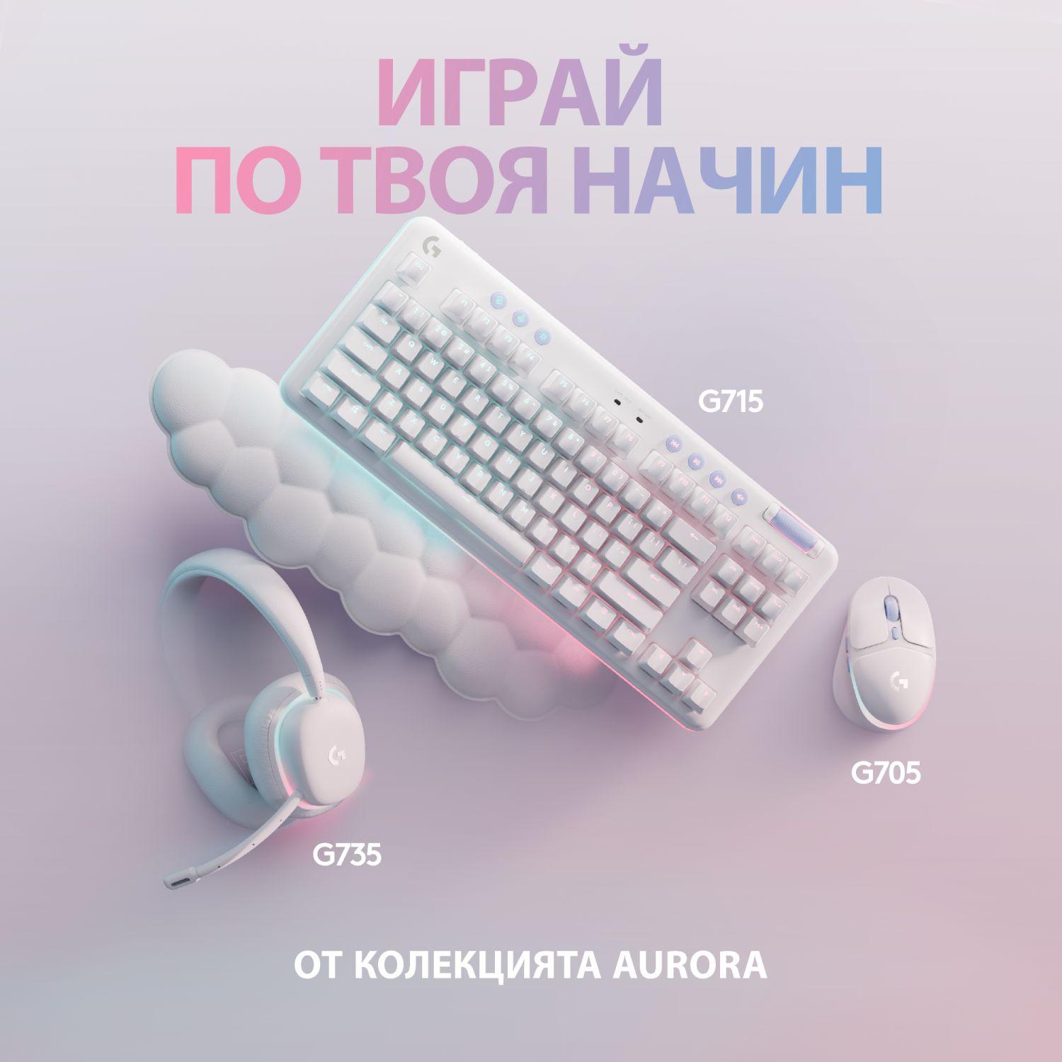 Геймърска механична клавиатура Logitech G G715 TKL Wireless Tactile RGB US Layout White - 920-010465