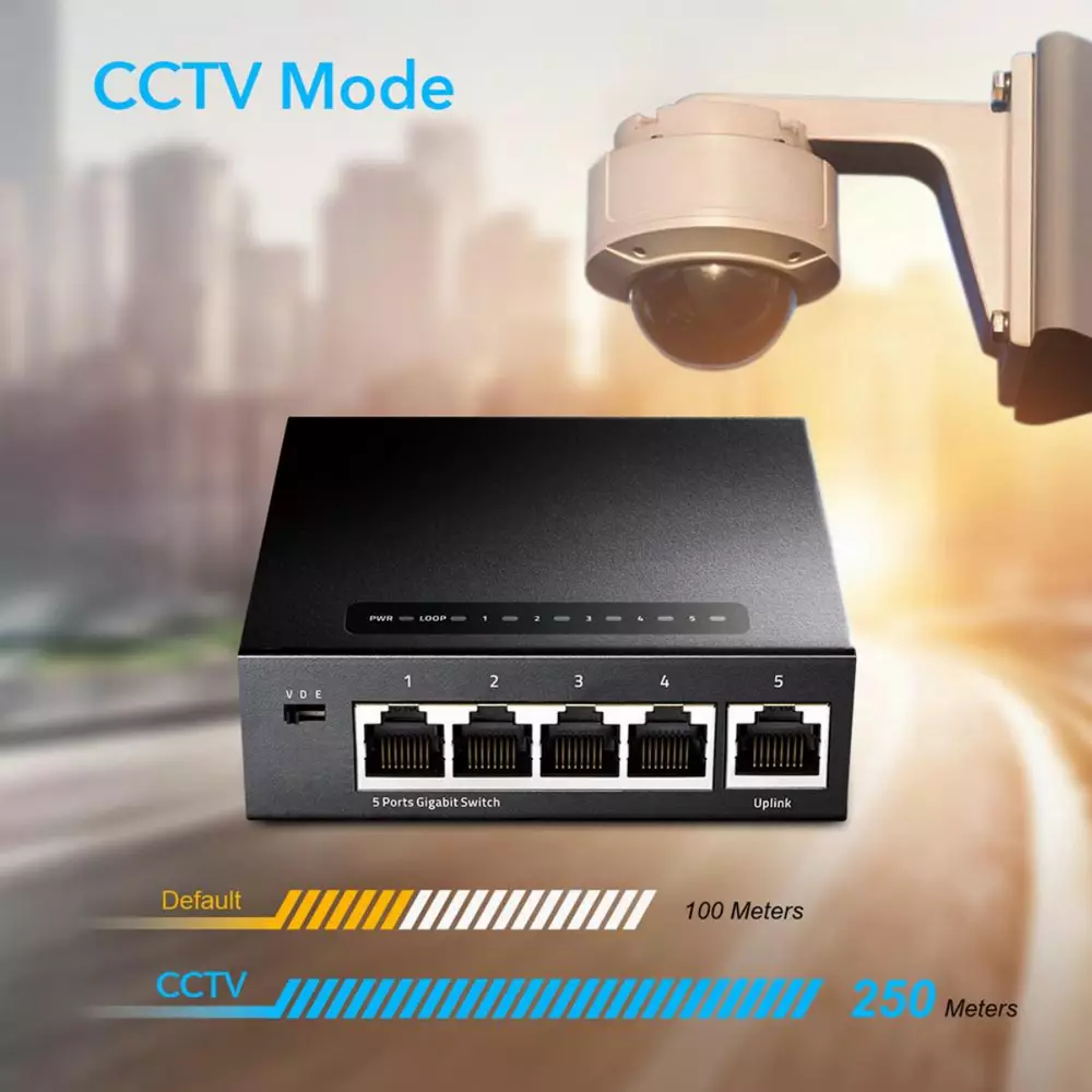 Суич Cudy GS105, 5 портов, 10/100/1000, Auto-MDI/MDIX