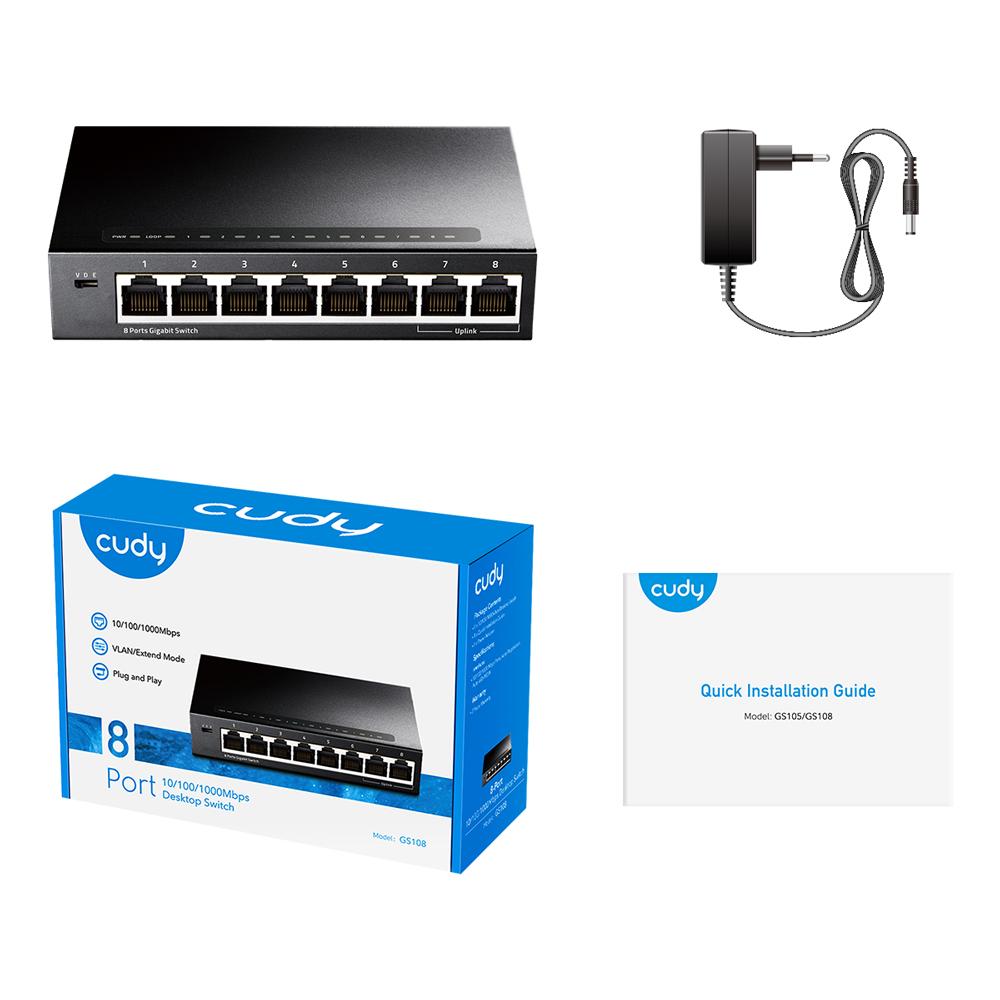 Суич Cudy GS108 8 портов Gigabit