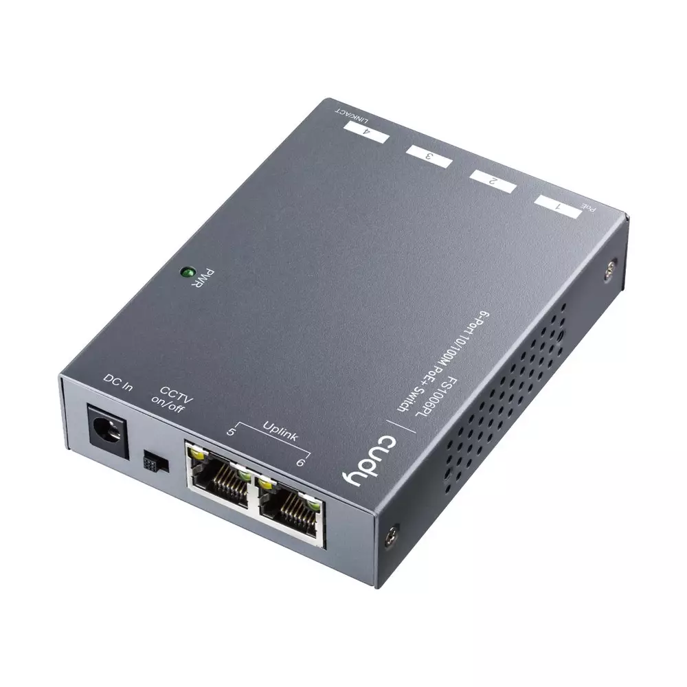 Суич Cudy FS1006P, 6 портов, 10/100, PoE+ Switch, 60W