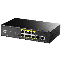 Суич Cudy FS1010P, 8 портов, 10/100, PoE+ Switch 150W, 2 x Uplink порта