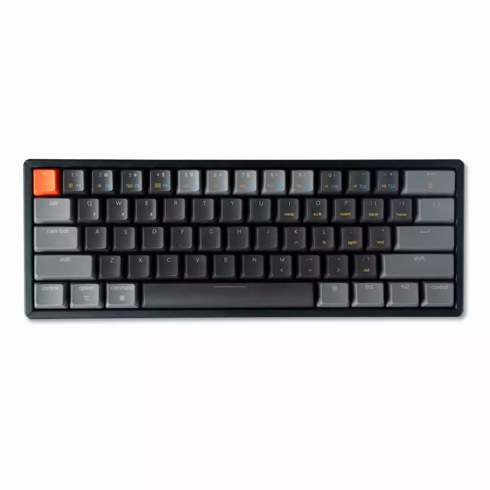 Геймърска механична клавиатура Keychron K12 Hot-Swappable Aluminum 60% Gateron Blue Switch RGB LED ABS