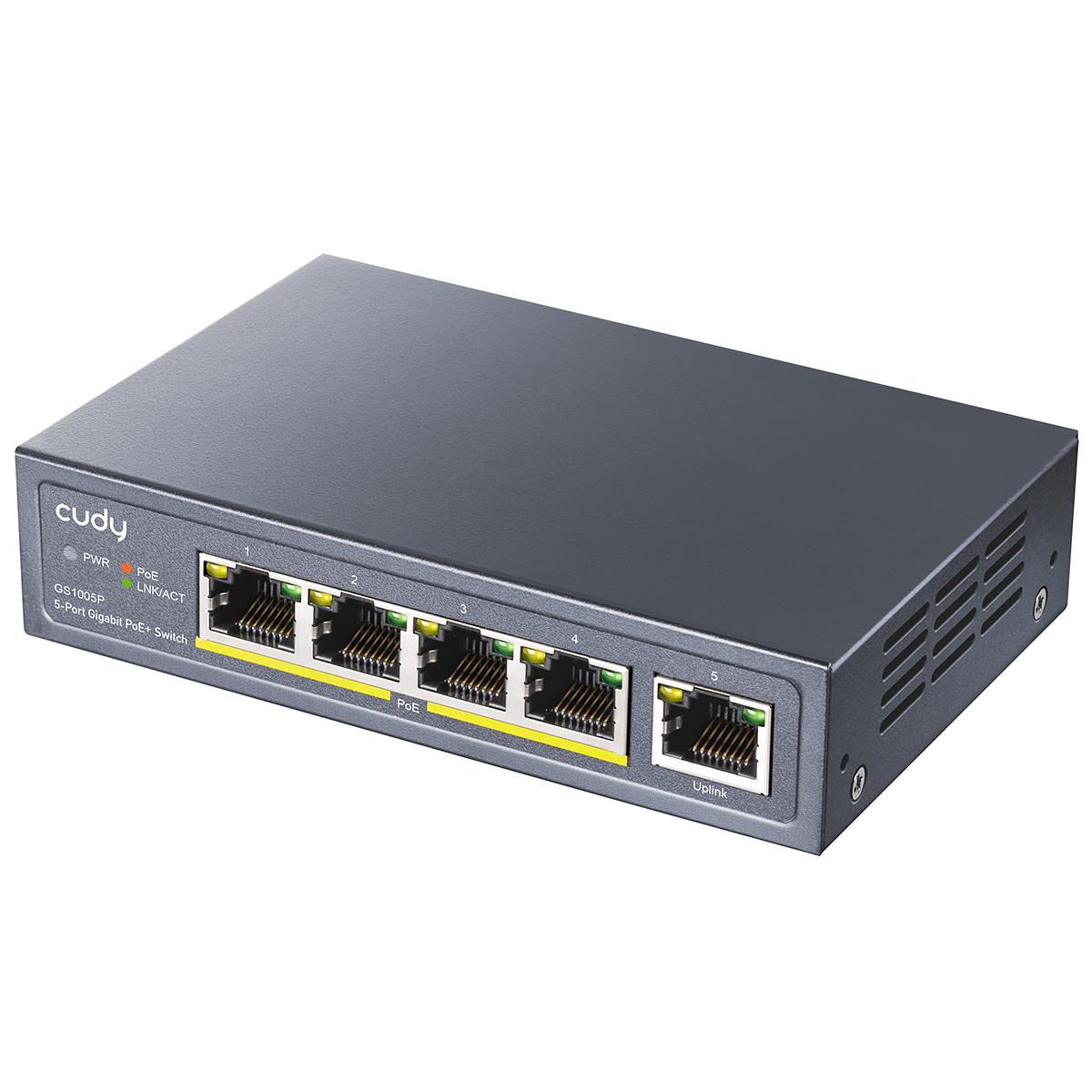 Суич Cudy GS1005P 5 портов Gigabit PoE+ 