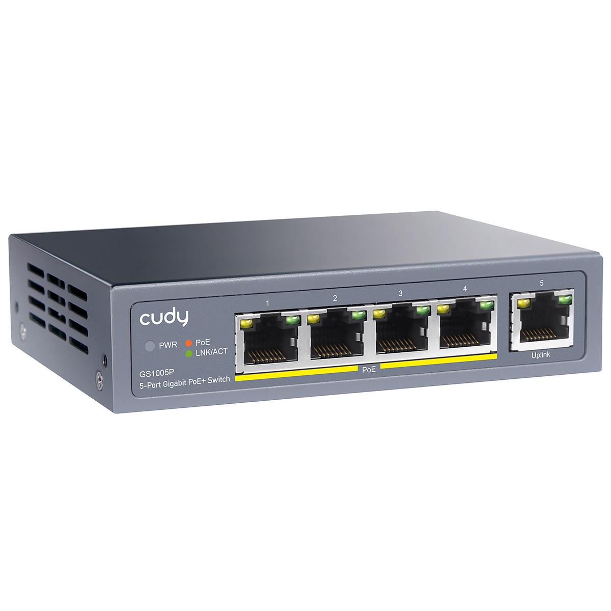 Суич Cudy GS1005P 5 портов Gigabit PoE+ 