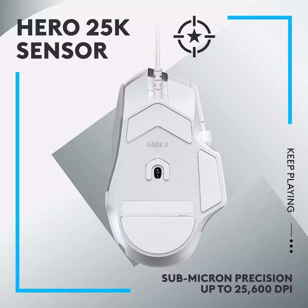 Геймърска мишка Logitech G502 X Оptical Gaming Mouse White - 910-006146