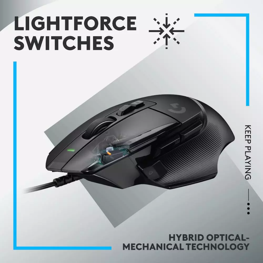 Геймърска мишка Logitech G502 X optical Gaming Mouse Black - 910-006138