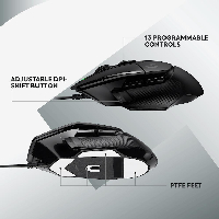 Геймърска мишка Logitech G502 X optical Gaming Mouse Black - 910-006138