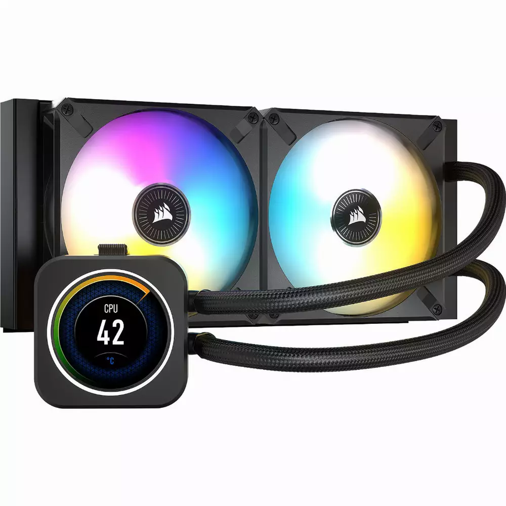 Водно охлаждане за процесор Corsair iCue H100i Elite LCD Display Liquid Cooler - CW-9060061-WW