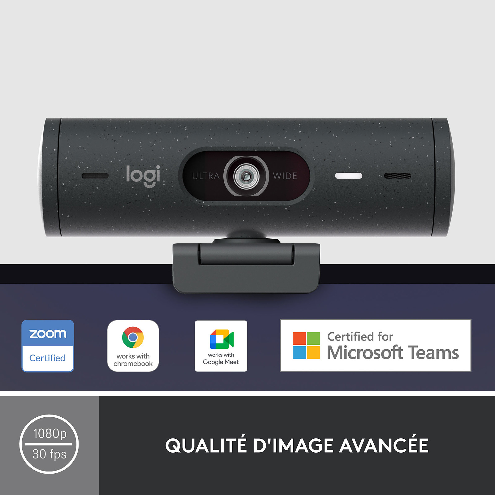 Уеб камера Logitech BRIO 500 Black - 960-001422