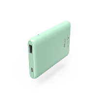 Външна батерия HAMA SLIM 5HD, 5000 mAh, LiPolym, USB-A, Ментово зелено