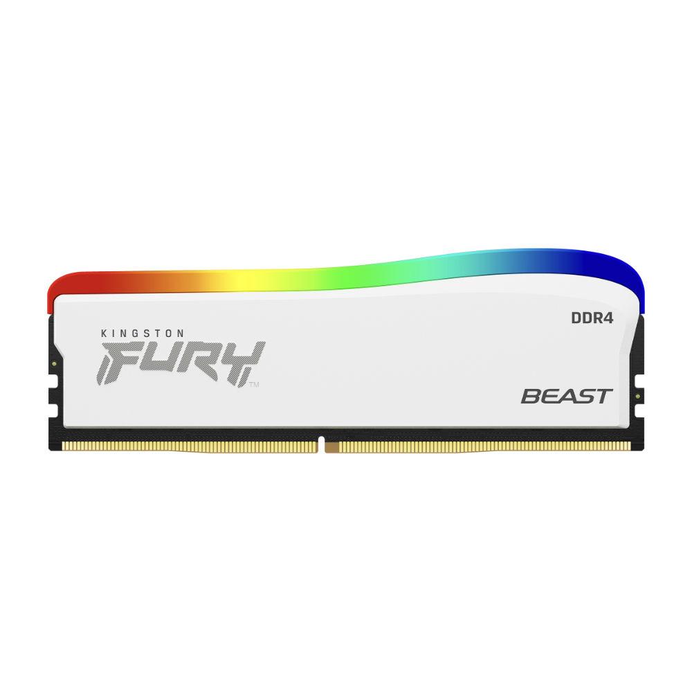 Памет Kingston FURY Beast White RGB 8GB DDR4 3200MHz CL16 - KF432C16BWA/8