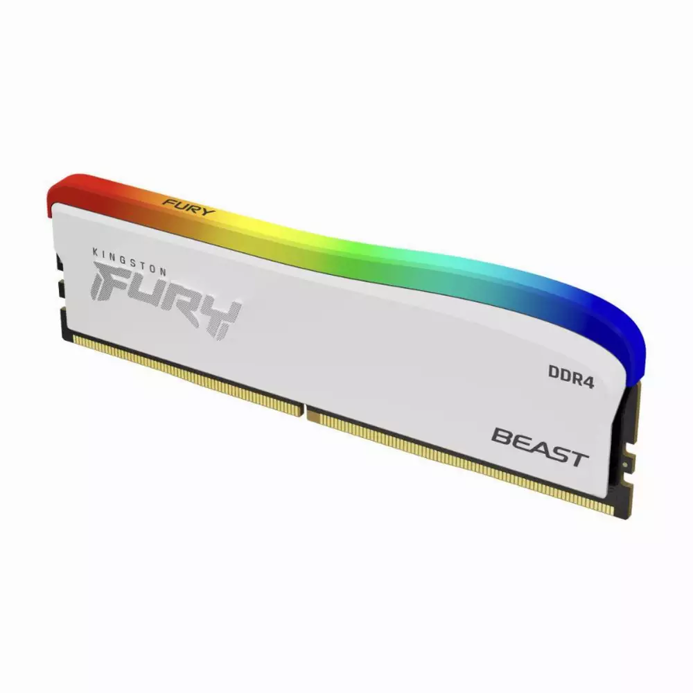 Памет Kingston FURY Beast White RGB 8GB DDR4 3200MHz CL16 - KF432C16BWA/8