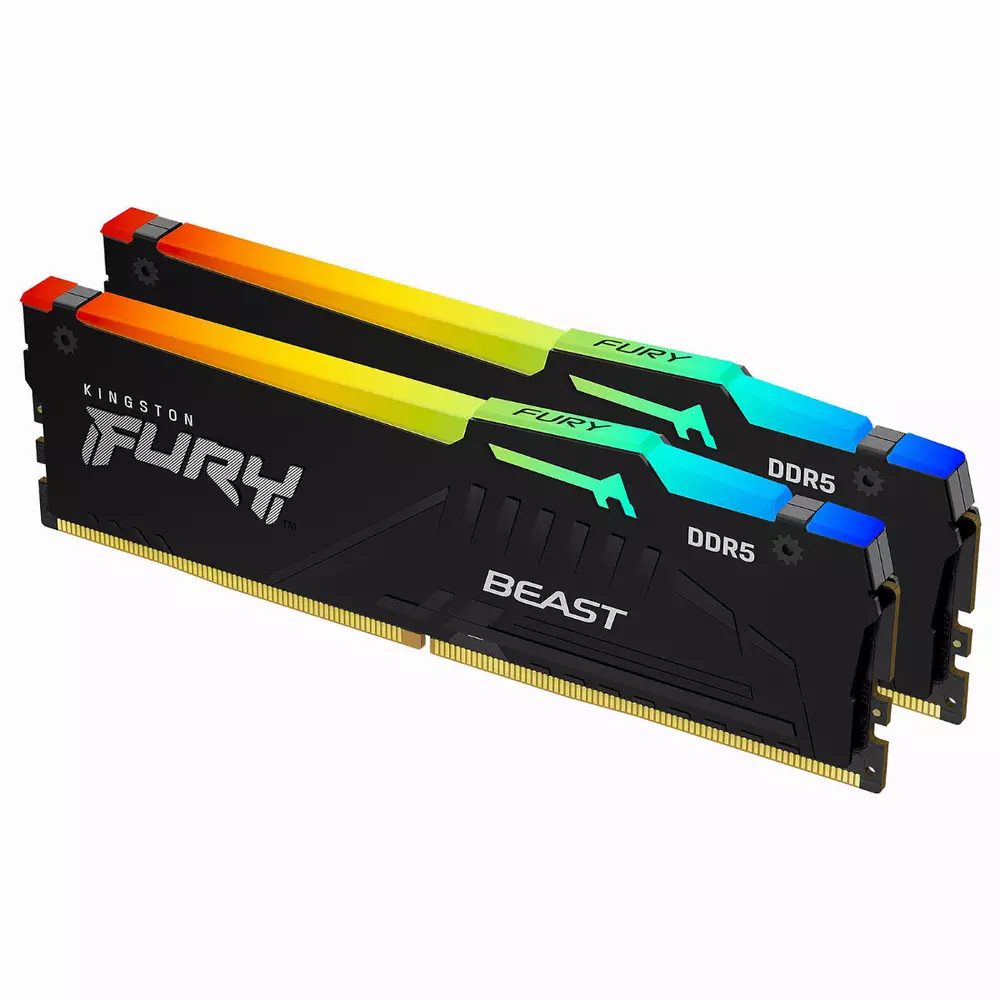 Памет Kingston FURY Beast RGB 32GB (2x16GB) DDR5 AMD EXPO 5600MHz CL36 - KF556C36BBEAK2-32