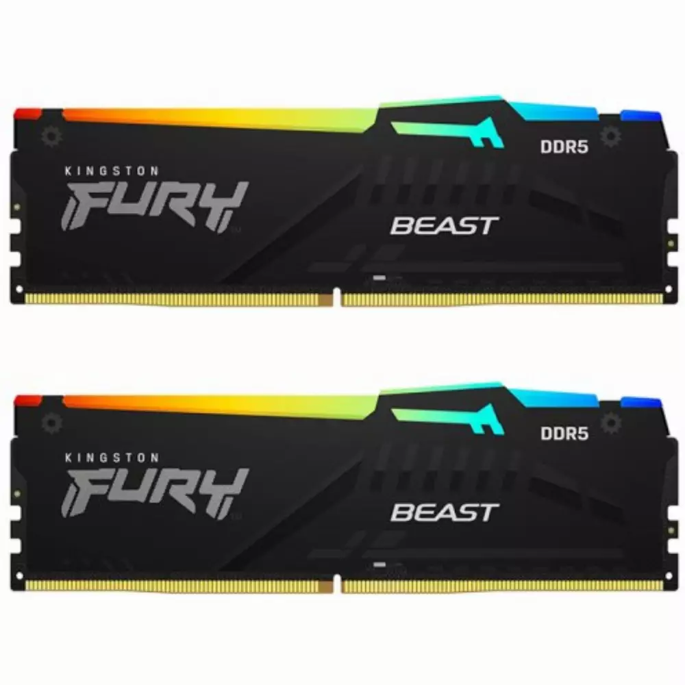 Памет Kingston FURY Beast RGB 32GB (2x16GB) DDR5 AMD EXPO 5600MHz CL36 - KF556C36BBEAK2-32