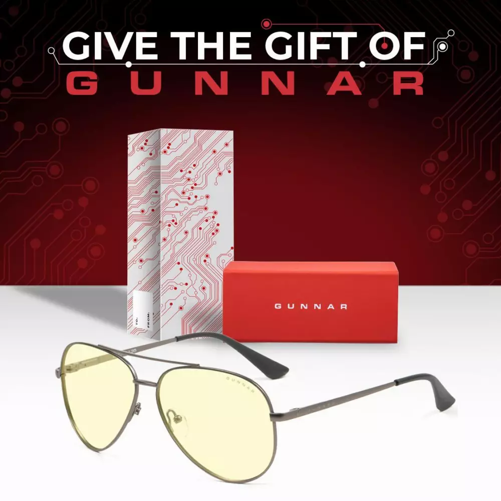 Комплект GUNNAR OPTICS Maverick Onyx Holiday Bundle - Очила, калъф