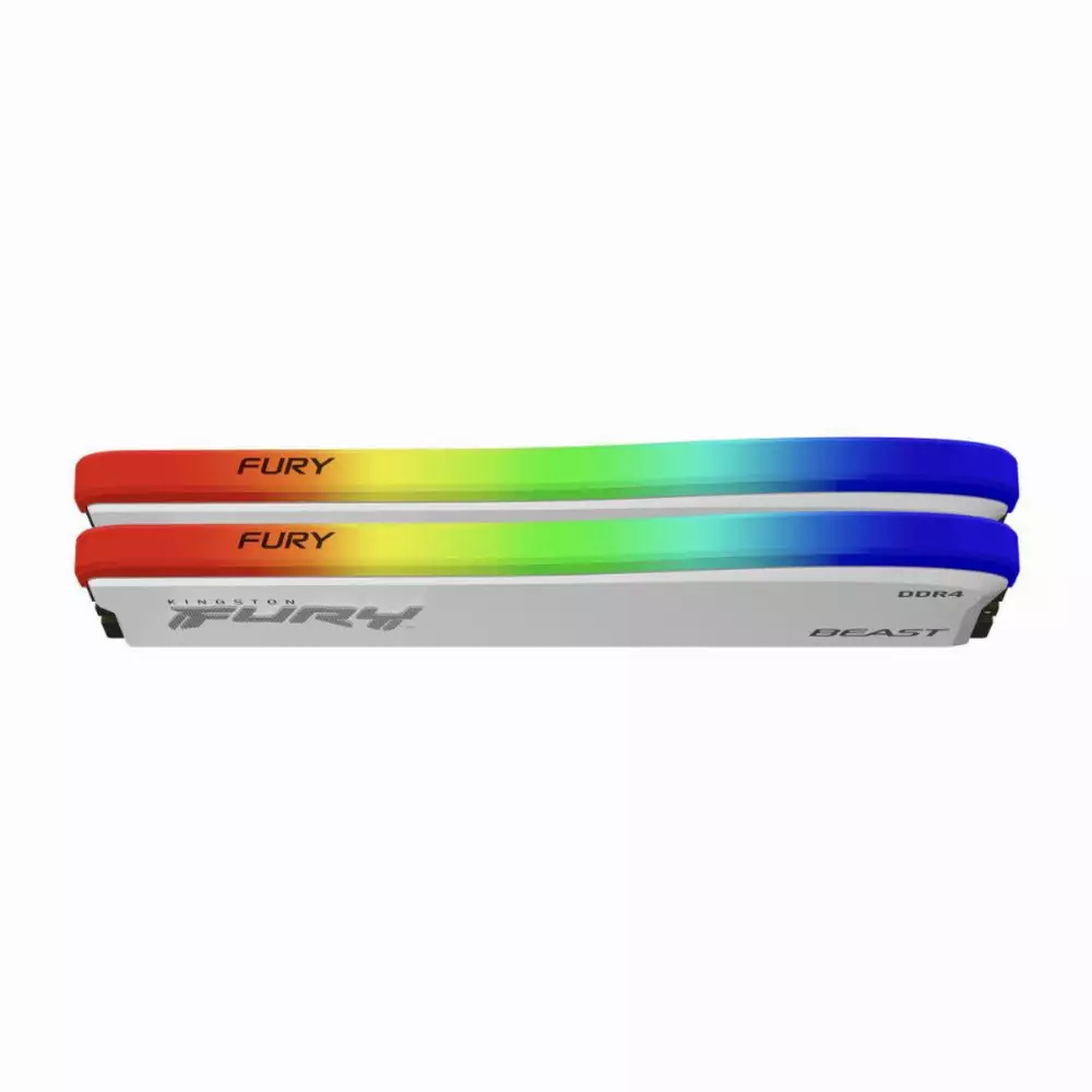 Памет Kingston FURY Beast White RGB 32GB (2x16GB) DDR4 3200MHz CL16 - KF432C16BWAK2/32