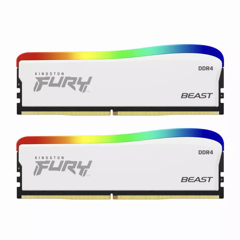 Памет Kingston FURY Beast White RGB 32GB (2x16GB) DDR4 3600MHz CL18 - KF436C18BWAK2/32