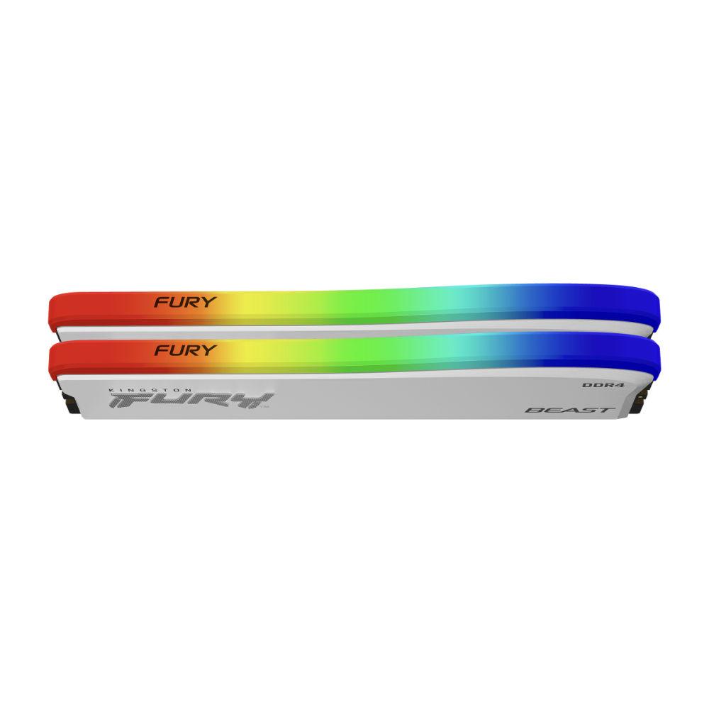 Памет Kingston FURY Beast White RGB 32GB (2x16GB) DDR4 3600MHz CL18 - KF436C18BWAK2/32