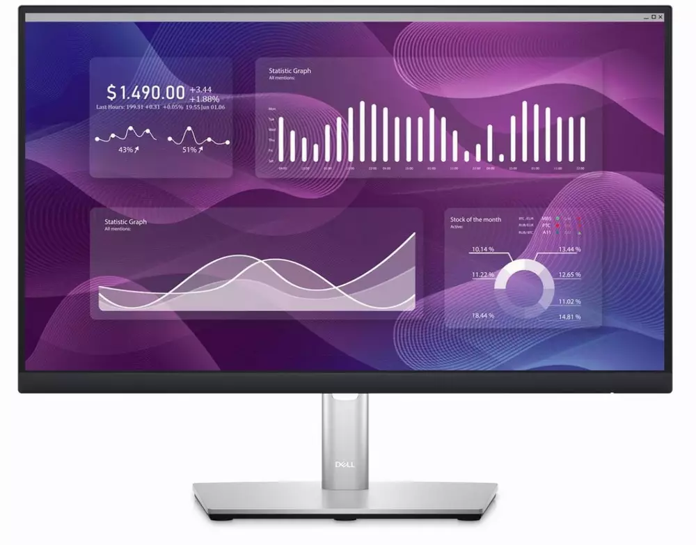Монитор Dell P2223HC LED 21.5", IPS, FHD 1920x1080, 60Hz, 5ms, USB Type-C