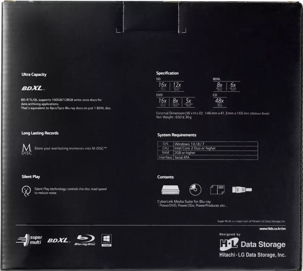 Оптично устройство Blue-Ray Hitachi-LG BH16NS55 SATA Black