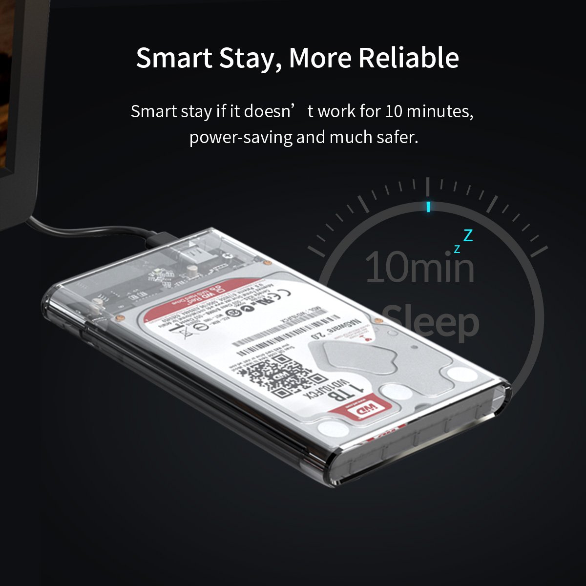 Външна кутия Orico 2139C3-G2-CR-EP Storage Case 2.5" 10Gbps Type-C Transparent 