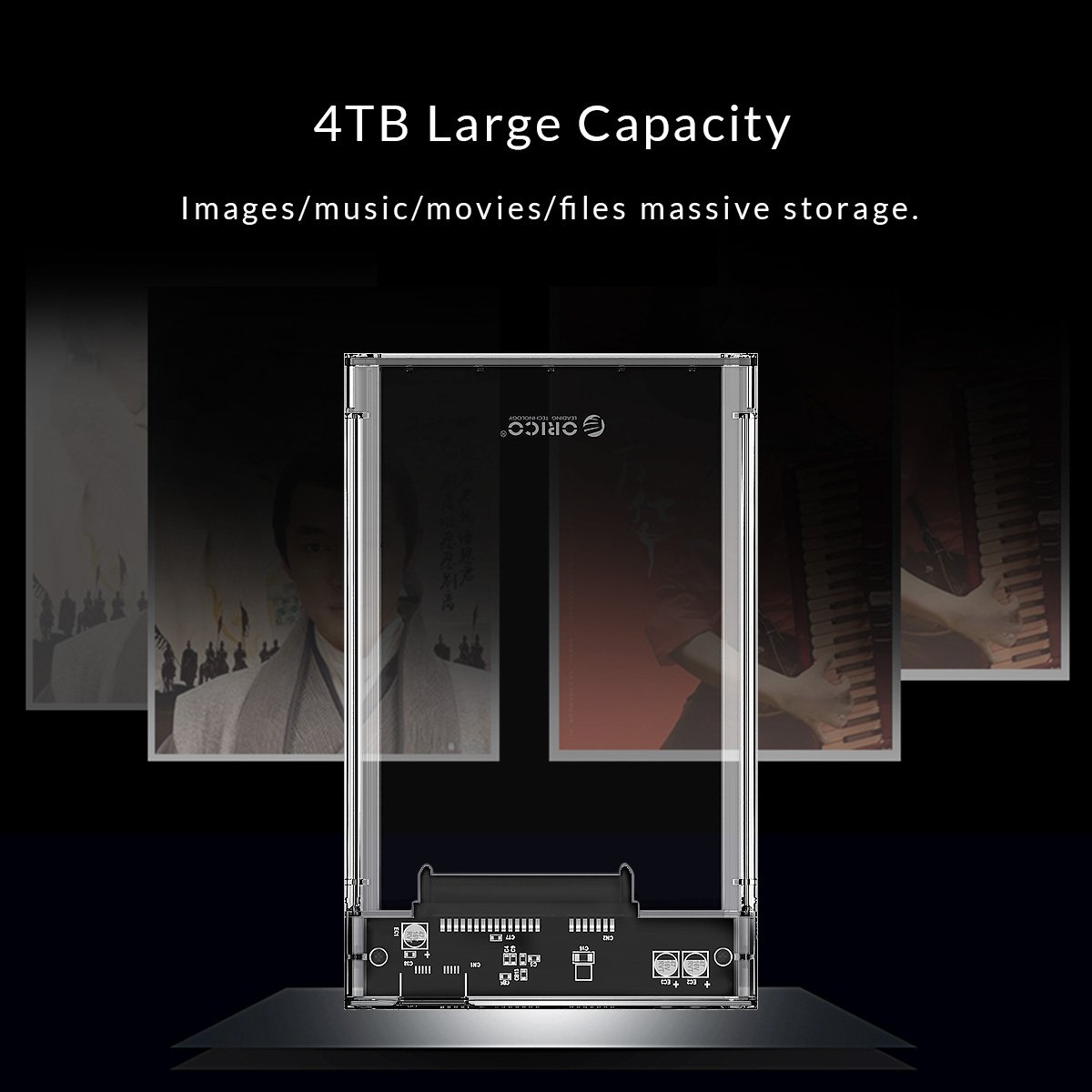 Външна кутия Orico 2139C3-G2-CR-EP Storage Case 2.5" 10Gbps Type-C Transparent 
