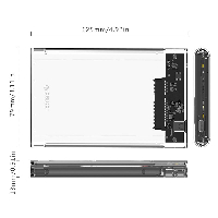 Външна кутия Orico 2139C3-G2-CR-BP Storage Case 2.5" 10Gbps Type-C Transparent 