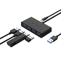 Orico хъб USB3.0 HUB 4 port, 1.0m,  black - G11-H4-U3-10-BK