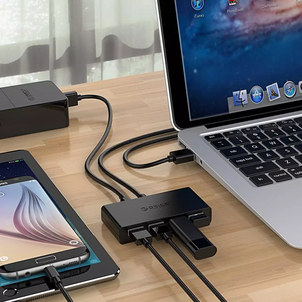 Orico хъб USB3.0 HUB 4 port, 1.0m, black - G11-H4-U3-10-BK