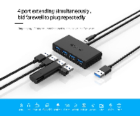 Orico хъб USB3.0 HUB 4 port, 1.0m,  black - G11-H4-U3-10-BK