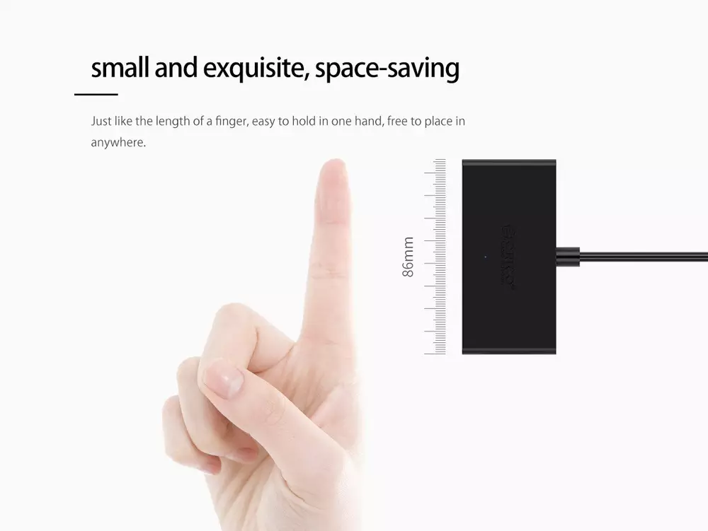 Orico хъб USB3.0 HUB 4 port, 1.0m, black - G11-H4-U3-10-BK