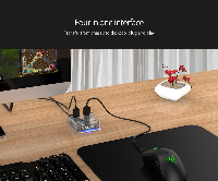 Orico хъб USB3.0 HUB 4 port transparent, 1m cable - MH4U-U3-03-CR
