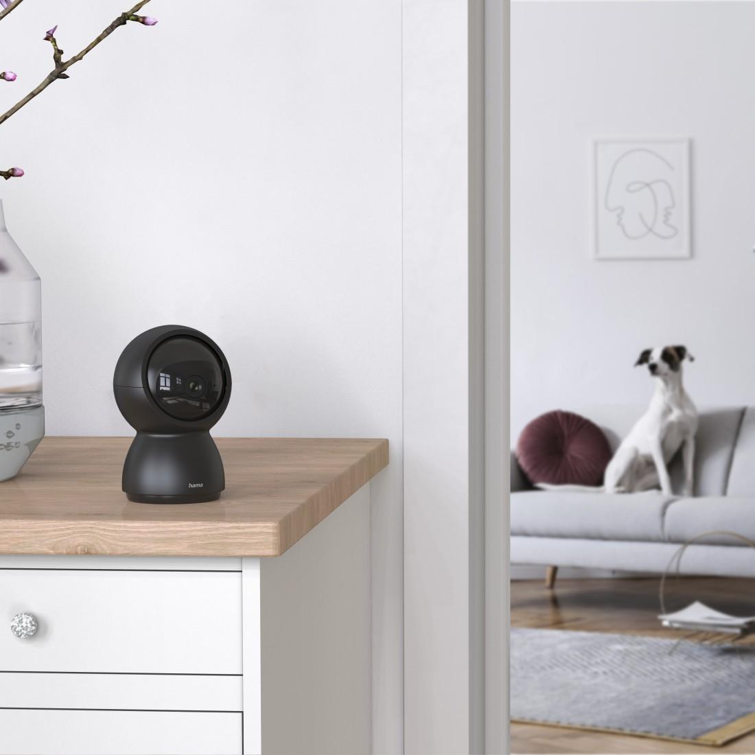 IP камера HAMA 1080p WiFi За закрито, Сензор за движение, Нощно наблюдение, Черен