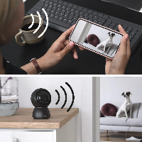 IP камера HAMA 1080p WiFi За закрито, Сензор за движение, Нощно наблюдение, Черен
