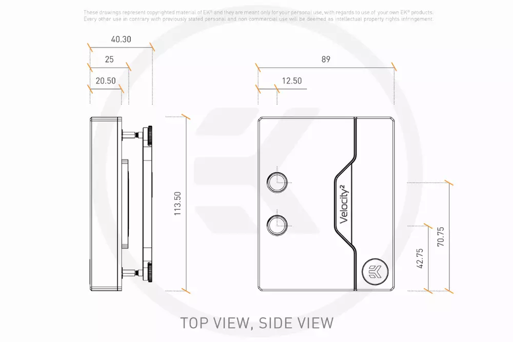 Воден блок за процесор EK-Quantum Velocity&sup2; D-RGB - AM4 Nickel + Plexi