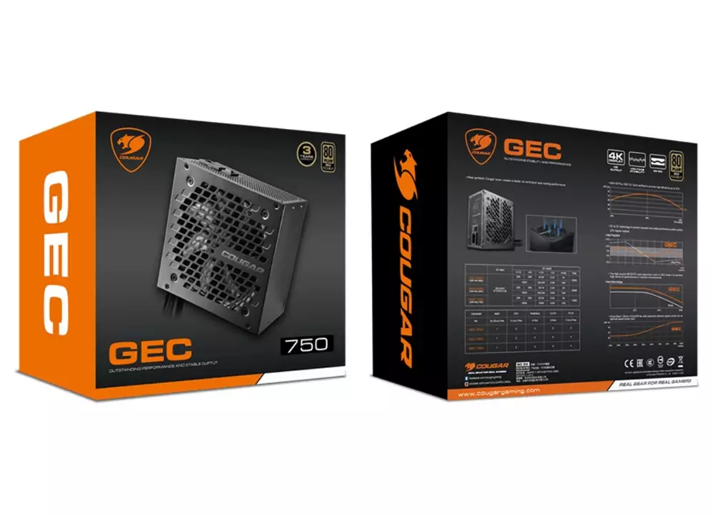 Захранване COUGAR GEC 650 (650W) 80 Plus Gold PSU - CG31GC0650001P