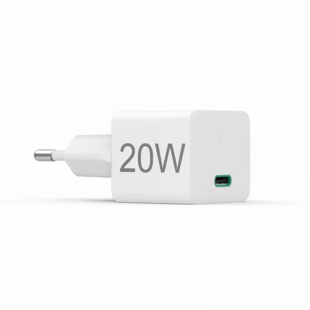 Мрежово зарядно HAMA Mini-Charger, Power Delivery (PD) Qualcomm 3.0, USB-C, 20W, Бял